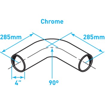 Exhaust Elbow 90º Bend, Chrome - 4"